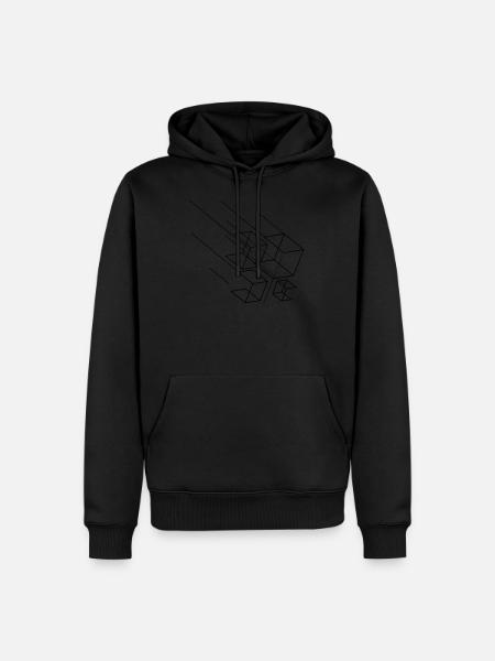 geometric lines - Men’s Premium Organic Hoodie - black