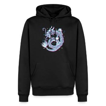 Japanese Dragon Vaporwave Aesthetic cadeau - Sweat à capuche Premium bio Homme - noir - Devant - Nico (187cm)