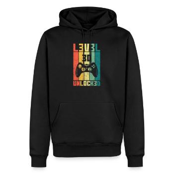 Niveau 30 Unlocked Joueur cadeau 30 anniversaire - Sweat à capuche Premium bio Homme - noir - Devant - Nico (187cm)