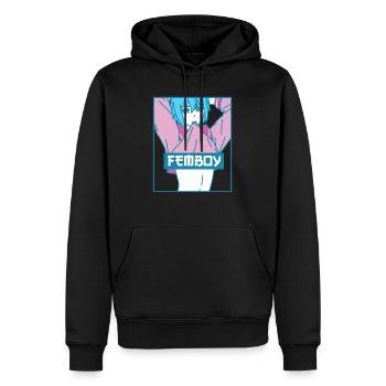 Femboy Aesthetic Pastel Yaoi Anime Boy Geschenk - Männer Premium Bio Hoodie - Schwarz - Vorne - Nico (187cm)