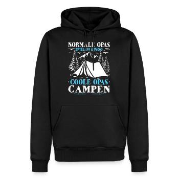 Grand-père cool Camper Caravane retraités Camping-car - Sweat à capuche Premium bio Homme - noir - Devant - Nico (187cm)