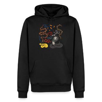 Schlangen Jungen Kinder Mädchen Erziehung - Männer Premium Bio Hoodie - Schwarz - Vorne - Nico (187cm)