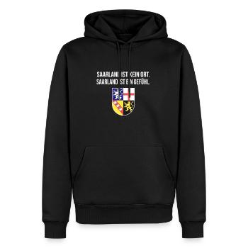 Saarland Retro Vintage Design - Männer Premium Bio Hoodie - Schwarz - Vorne - Nico (187cm)