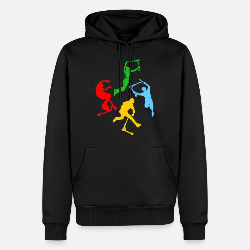 trottinette freestyle - Sweat à capuche Premium bio Homme - noir