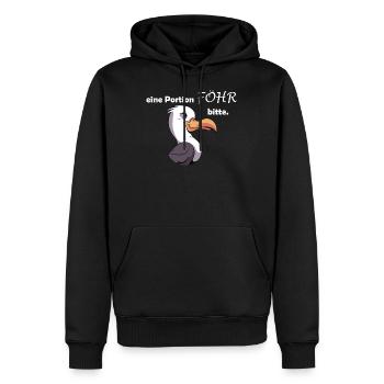 Eine Portion Föhr bitte - Männer Premium Bio Hoodie - Schwarz - Vorne - Nico (187cm)