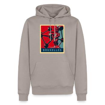 brüssel - Männer Premium Bio Hoodie - Taupe - Vorne - Nico (187cm)