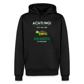 Schildkröte Tiere Hobby Interessen Reptilien - Männer Premium Bio Hoodie - Schwarz - Vorne - Nico (187cm)