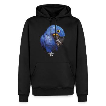 Jacinthe d’ara - Sweat à capuche Premium bio Homme - noir - Devant - Nico (187cm)
