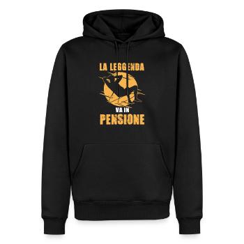 La Leggenda Va In Pensione Maglietta Regalo - Männer Premium Bio Hoodie - Schwarz - Vorne - Nico (187cm)