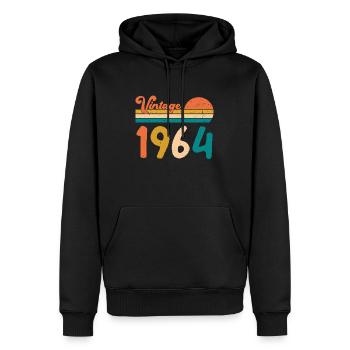 Cadeaux d'anniversaire Vintage 1964 en édition limitée - Sweat à capuche Premium bio Homme - noir - Devant - Nico (187cm)