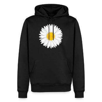 Daisy Fleur marguerite blanche fleur fleur - Sweat à capuche Premium bio Homme - noir - Devant - Nico (187cm)