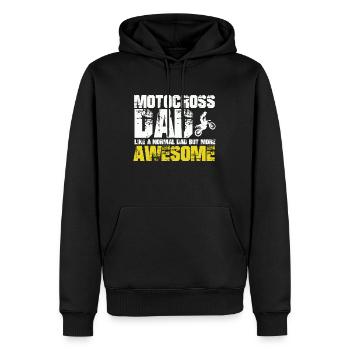 Motocross Dad like a normal Dad but more Awesome - Men’s Premium Organic Hoodie - black - Front - Nico (187cm)