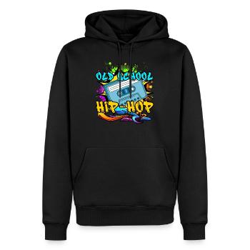 Old School Hip Hop 80s 90s Graffiti cassette - Sweat à capuche Premium bio Homme - noir - Devant - Nico (187cm)