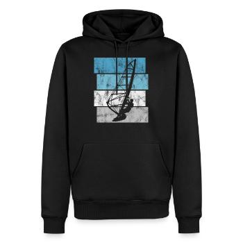 Windsurfing Surfen Retro Windsurfen Windsurfer - Männer Premium Bio Hoodie - Schwarz - Vorne - Nico (187cm)