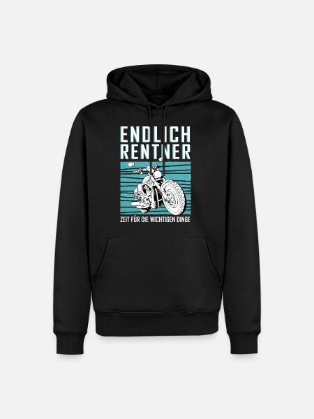 Endlich Rentner Zeit fürs Motorrad Ruhestand Biker - Männer Premium Bio Hoodie - Schwarz
