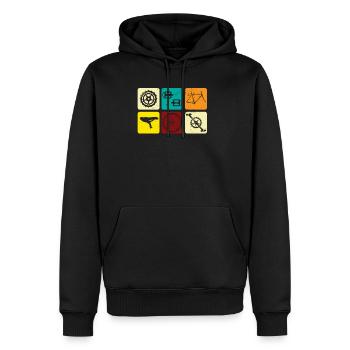 Radfahren Vintage Radfahrer Velo Geschenk - Männer Premium Bio Hoodie - Schwarz - Vorne - Nico (187cm)
