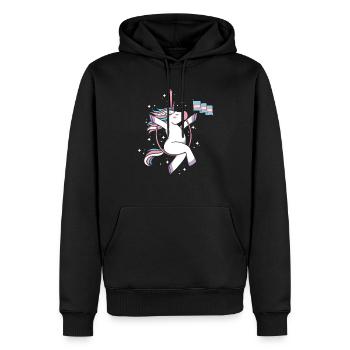 Transgenre Unicorn LGBTQ Trans Pride - Sweat à capuche Premium bio Homme - noir - Devant - Nico (187cm)