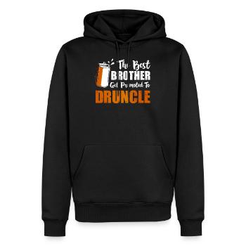 The Best Brother Get Promoted To Druncle Gift - Men’s Premium Organic Hoodie - black - Front - Nico (187cm)