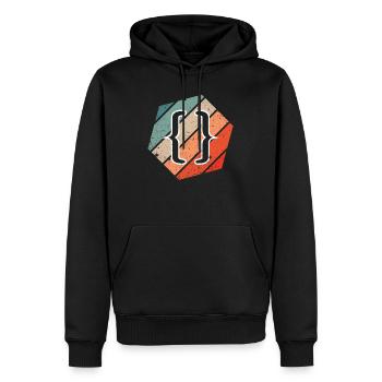 Vintage Web Developer CSS JavaScript und HTML 5 - Männer Premium Bio Hoodie - Schwarz - Vorne - Nico (187cm)