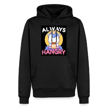 Always Hangry Süßes Einhorn Hungrig Geschenk - Männer Premium Bio Hoodie - Schwarz - Vorne - Nico (187cm)
