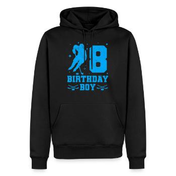 8ème anniversaire jeunes hockey enfants 8 ans fête - Sweat à capuche Premium bio Homme - noir - Devant - Nico (187cm)