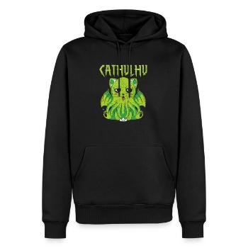 Cathulhu Spruch Design - Männer Premium Bio Hoodie - Schwarz - Vorne - Nico (187cm)
