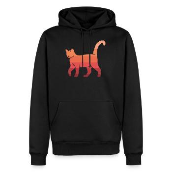 Chat chat rétro chat chat enfants chat miau - Sweat à capuche Premium bio Homme - noir - Devant - Nico (187cm)