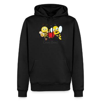 Liebe Bienen - Save The Bees - Männer Premium Bio Hoodie - Schwarz - Vorne - Nico (187cm)