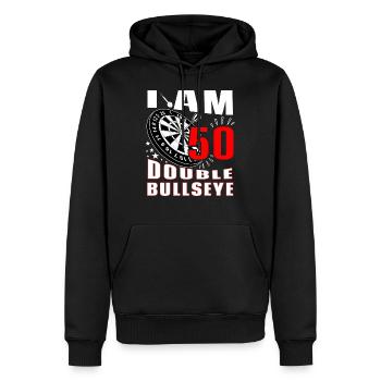 50. Geburtstag Dart - Männer Premium Bio Hoodie - Schwarz - Vorne - Nico (187cm)