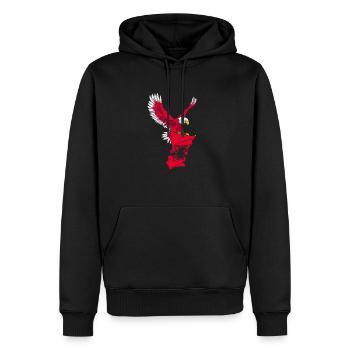 Albanie Drapeau Kosovo Shqiptar Drapeau Kuq E - Sweat à capuche Premium bio Homme - noir - Devant - Nico (187cm)