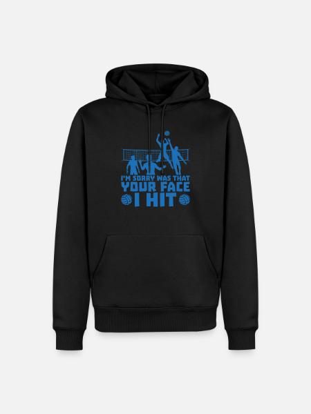 Je gezicht ik hit volleybalspeler bal cadeau - Mannen Premium Bio hoodie - zwart