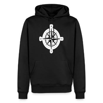 Compass with compass rose for navigation - Men’s Premium Organic Hoodie - black - Front - Nico (187cm)