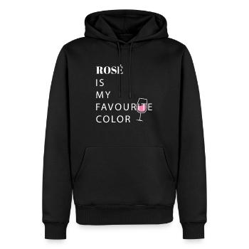 rose favourite color vin cadeau fête alcool - Sweat à capuche Premium bio Homme - noir - Devant - Nico (187cm)