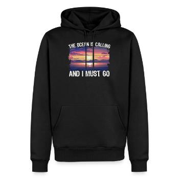 Océan Abnoe Plongée Océan Requin - Sweat à capuche Premium bio Homme - noir - Devant - Nico (187cm)