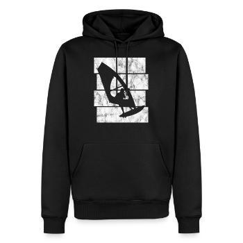 Windsurfing Windsurfing Retro Surfing Windsurfer - Men’s Premium Organic Hoodie - black - Front - Nico (187cm)