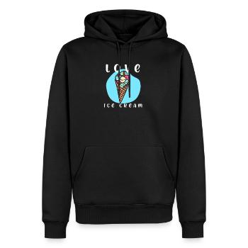 Eis Eisbecher Liebe - Männer Premium Bio Hoodie - Schwarz - Vorne - Nico (187cm)