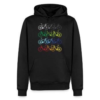 Fahrräder Regenbogen Fahrradfahrer Radfahrer - Männer Premium Bio Hoodie - Schwarz - Vorne - Nico (187cm)