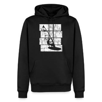 Windsurfen Windsurfer Retro Windsurfing Surfen - Männer Premium Bio Hoodie - Schwarz - Vorne - Nico (187cm)