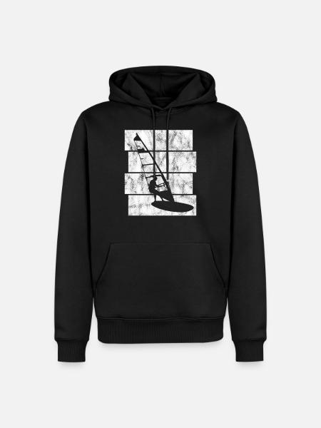 Windsurfing Windsurfers Retro Windsurfing Surfing - Men’s Premium Organic Hoodie - black