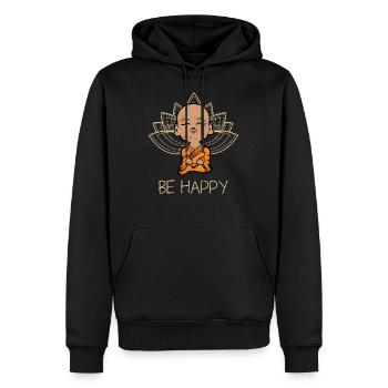 Mandala Glück - Männer Premium Bio Hoodie - Schwarz - Vorne - Nico (187cm)