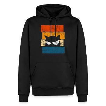 Chat chat - Sweat à capuche Premium bio Homme - noir - Devant - Nico (187cm)
