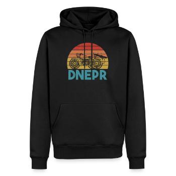 DNEPR moto avec side-car attelage casque soviétique - Sweat à capuche Premium bio Homme - noir - Devant - Nico (187cm)