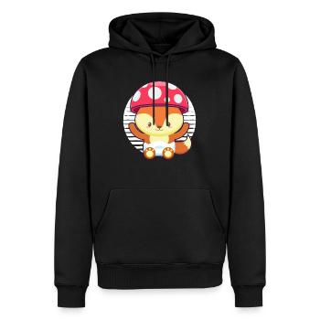 Mignon renard chapeau champignon - Cottagecore Esthétisme Renard Renard - Sweat à capuche Premium bio Homme - noir - Devant - Nico (187cm)