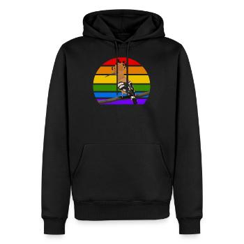 Wiedehopf oiseau arc-en-ciel variété oiseau chanteur - Sweat à capuche Premium bio Homme - noir - Devant - Nico (187cm)