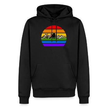 Gartenvögel Regenbogen Vogel Vielfalt Vogelfreund - Männer Premium Bio Hoodie - Schwarz - Vorne - Nico (187cm)