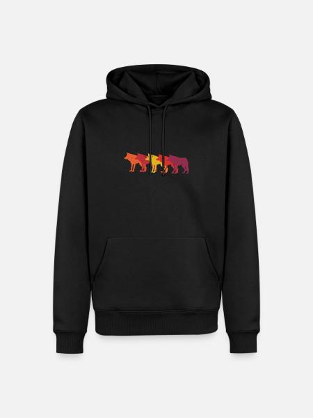 Wolves Retro - Men’s Premium Organic Hoodie - black