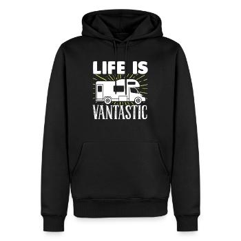 Motorhome RV Camping Life Is - Men’s Premium Organic Hoodie - black - Front - Nico (187cm)