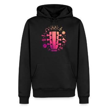 Gitarre - Männer Premium Bio Hoodie - Schwarz - Vorne - Nico (187cm)