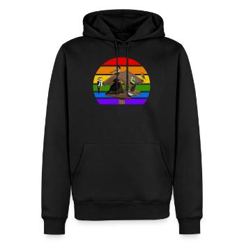 Vogelhaus Vogel Regenbogen Vielfalt Singvogel - Männer Premium Bio Hoodie - Schwarz - Vorne - Nico (187cm)