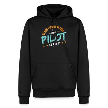 Be Nice I Might Be Your Pilot Un jour de - Sweat à capuche Premium bio Homme - noir - Devant - Nico (187cm)